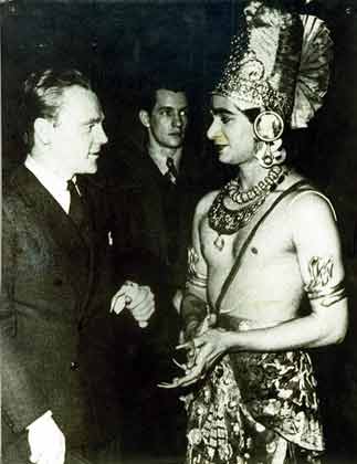Uday with British actor James Cagney in 1931