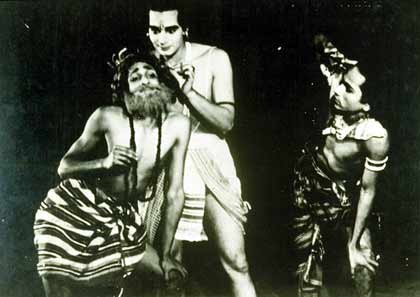 Bhil dance performed in 1937.  Ravi Shankar posing as the old man